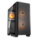 COUGAR AIRFACE FLO RGB E-ATX Mid Tower PC Case, BTF Supported, Black - 3x Pre-installed Fans