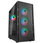 COUGAR AIRFACE PURE RGB ATX Mid Tower PC Case, Black - 4x Pre-installed Fans