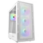COUGAR AIRFACE PURE RGB ATX Mid Tower PC Case, White - 4x Pre-installed Fans
