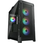 COUGAR Duoface Pro RGB E-ATX Mid Tower PC Case, Tempered Glass, Two Distinctive Front Panels: Mesh & RGB, Up to 360mm Radiator Support, Type C Gen 2, USB 3.0*2, USB 2.0, Pre-Installed Front 3*120 & Rear 1*120 ARGB Fans - Black