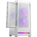 COUGAR Duoface RGB E-ATX Mid Tower PC Case, Tempered Glass, Two Distinctive Front Panels: Mesh & RGB, Up to 280mm Radiator Support, USB 3.0*2, USB 2.0, Pre-Installed Front 2*140 & Rear 1*120 ARGB Fans - White - Image 3