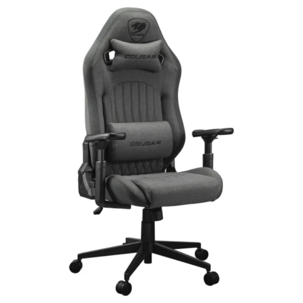 COUGAR EXPLORE ROYAL Gaming Racing-inspired Ergonomic Chair, Imitation Linen, 3D Hyperrotation Armrests, Neck Pillow/Lumbar Cushion, Additional Storage - Royal Gray F