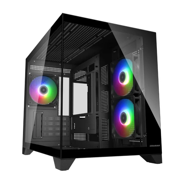 COUGAR FV150 MINI RGB Micro-ATX Mini Tower PC Case, Black - 3x Pre-installed Fans