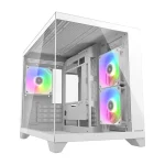 COUGAR FV150 MINI RGB Micro-ATX Mini Tower PC Case, White - 3x Pre-installed Fans