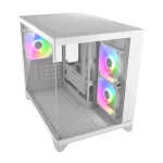 COUGAR FV150 MINI RGB Micro-ATX Mini Tower PC Case, White - 3x Pre-installed Fans - Image 2