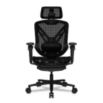 COUGAR SPEEDER Gaming/Office Racing-inspired Ergonomic Chair, 3D Hyper Rotation Armrest & Adjustable Headrest, Premium Chenille Yarn Mesh Fabric, Retractable Footrest - Black
