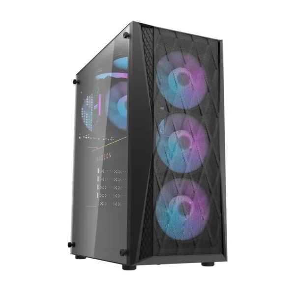 darkFlash DK352 ATX PC Gaming Case - Black - 4x ARGB Fans Pre-Installed