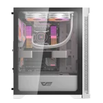 darkFlash DK361 Hexagon Mesh ATX PC Case - White - Image 3
