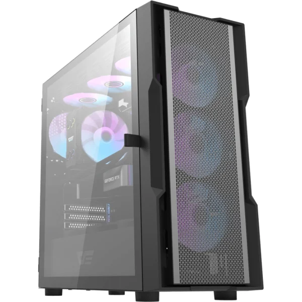 darkFlash DK431 Tempered Glass E-ATX PC Case, 4x ARGB Fans Pre-Installed - Black