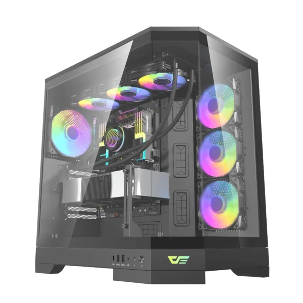 darkFlash DQX90 LUXURY Gaming Desktop PC Mid Tower Gaming Case - 4x ARGB Fans Pre-Installed