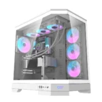 darkFlash DQX90 LUXURY Gaming Desktop PC Mid Tower Gaming Case White - 4x ARGB Fans Pre-Installed
