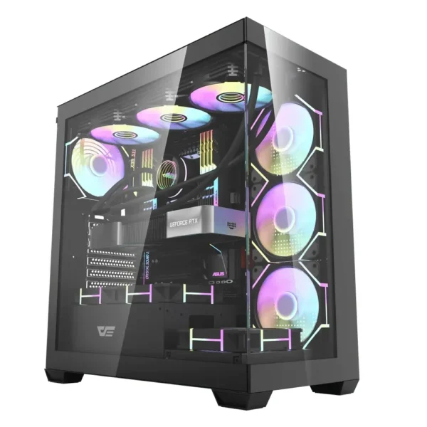 darkFlash DS900 Glass Mid-Tower ATX Case - Black