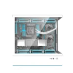 darkFlash DY451 Pro Tempered Glass ATX PC Case, 2x USB 3.0, 1x Type-C, Four-Level Cooling System, Adjustable Fan Speed, Temperature Display, 1x Pre-Installed ARGB LCD Display Fan - White - Image 2