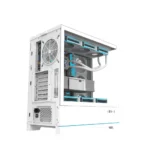 darkFlash DY451 Pro Tempered Glass ATX PC Case, 2x USB 3.0, 1x Type-C, Four-Level Cooling System, Adjustable Fan Speed, Temperature Display, 1x Pre-Installed ARGB LCD Display Fan - White - Image 3