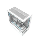 darkFlash DY451 Pro Tempered Glass ATX PC Case, 2x USB 3.0, 1x Type-C, Four-Level Cooling System, Adjustable Fan Speed, Temperature Display, 1x Pre-Installed ARGB LCD Display Fan - White - Image 5