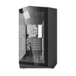darkFlash DY470 Tempered Glass ATX PC Case, Three-sided Glass Panel View, 2x USB 3.0, 1x Gen 2 Type-C, Horizontal and Vertical PCIE Slots, Dual 360mm Radiators Support, Back-connect Motherboard Compatible - Black - Image 5
