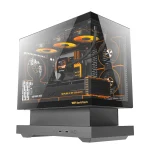 darkFlash FLOATRON F1 Micro-ATX Mid-Tower PC Gaming Case, Pre-installed 6x ARGB Fans - Black