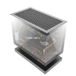 darkFlash FLOATRON F1 Micro-ATX Mid-Tower PC Gaming Case, Pre-installed 6x ARGB Fans - Black - Image 2