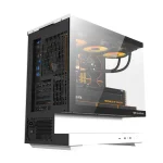 darkFlash FLOATRON F1 Micro-ATX Mid-Tower PC Gaming Case, Pre-installed 6x ARGB Fans - White - Image 4