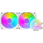 darkFlash Radiant DC 240 AIO Liquid CPU Cooler, 240mm - White - Image 3