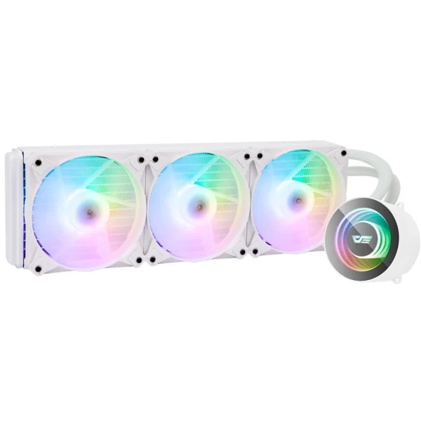 darkFlash Twister DX360 AIO Liquid CPU Cooler, 360mm - White