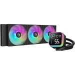 DeepCool LQ360 360mm Liquid Cooler 5 PRO Gen Pump 3400 RPM AIO Real-time CPU Status Screen Anti-Leak Tech with ARGB Fans and Dual Gradient Halo Effect Mirror, Black