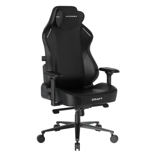 DXRacer Craft Series Gaming Chair (EPU Leatherette/Size XL), w/ Magnetic Headrest - Black - GC/XLCF23LTA/N