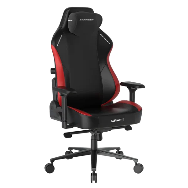 DXRacer Craft Series Gaming Chair (EPU Leatherette/Size XL), w/ Magnetic Headrest - Black/Red - GC/XLCF23LTA/NR