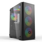 EASE EC144B Tempered Glass ARGB ATX Gaming Case - 4 140mm ARGB Fans Pre-Installed