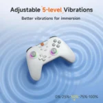 EasySMX X05 Wireless Controller for PC/Android/Steam Deck - Bluetooth Controller Gamepad with Hall Effect Joysticks and Trigger, Turbo, Rumble Vibration and RGB Lighting - Black - Image 9