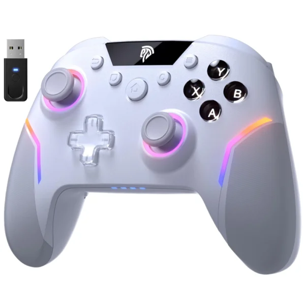 EasySMX X20 RGB Wireless Gaming Controller, 2-Stage Hall Effect Stick, 1000Hz Polling Rate, 6-Axis Gyro on Multi-Platform, Mech Buttons, Compatible with PC/Switch/Steam/Android
