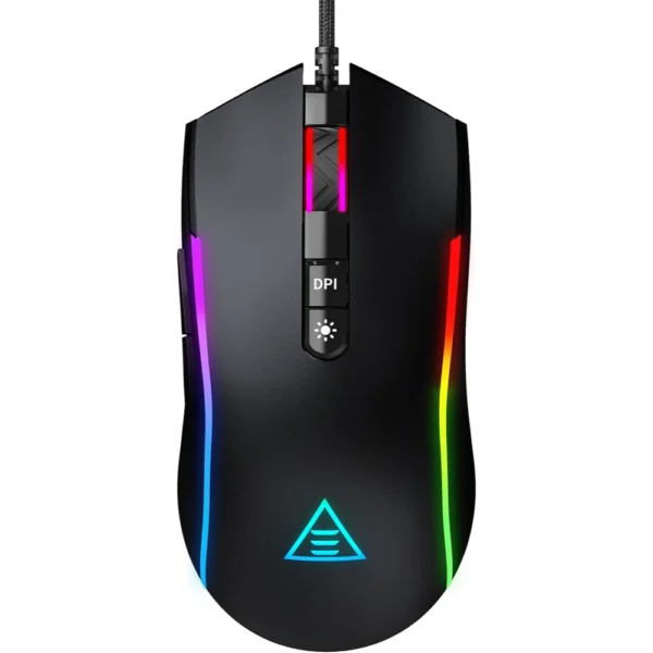 EKSA EM110 RGB Gaming Mouse – Wired Ergonomic with 7 Programmable Buttons, Chroma RGB 6 Backlit & Adjustable 8000DPI for Professionals