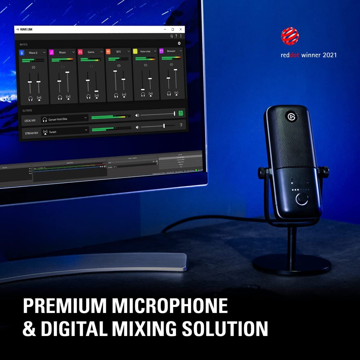 Corsair Elgato Wave: 3 – USB Condenser Microphone and Digital Mixer - Image 2