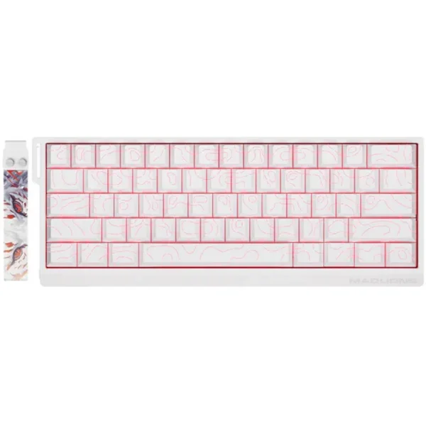 FGG MADLIONS MAD60 HE 8K Magnetic Switches Mechanical Keyboard, Hall Effect, Rapid Trigger, Wired, ABS Case, Hot-Swappable, Aluminum Plate, 8000Hz, 0.125ms Latency, Custom 65% Layout, Web Driver, Windows/macOS/Linux, Magneto Gaming Switch - Flagship White Side Print