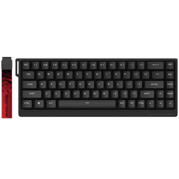 FGG MADLIONS MAD68 HE 8K Magnetic Switches Mechanical Keyboard, Hall Effect, Rapid Trigger, Wired, ABS Case, Hot-Swappable, Aluminum Plate, 8000Hz, 0.125ms Latency, Custom 65% Layout, Web Driver, Windows/macOS/Linux, Magnetic Amber Switch - Basic Black