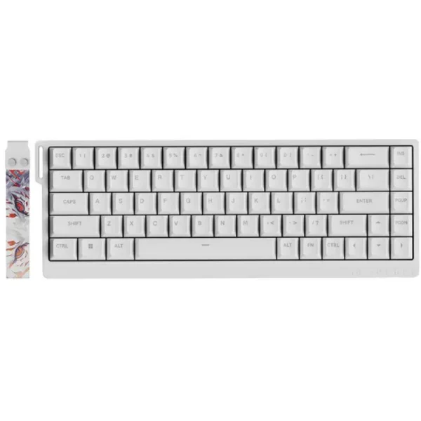 FGG MADLIONS MAD68 HE 8K Magnetic Switches Mechanical Keyboard, Hall Effect, Rapid Trigger, Wired, ABS Case, Hot-Swappable, Aluminum Plate, 8000Hz, 0.125ms Latency, Custom 65% Layout, Web Driver, Windows/macOS/Linux, Magnetic Amber Switch - Basic White