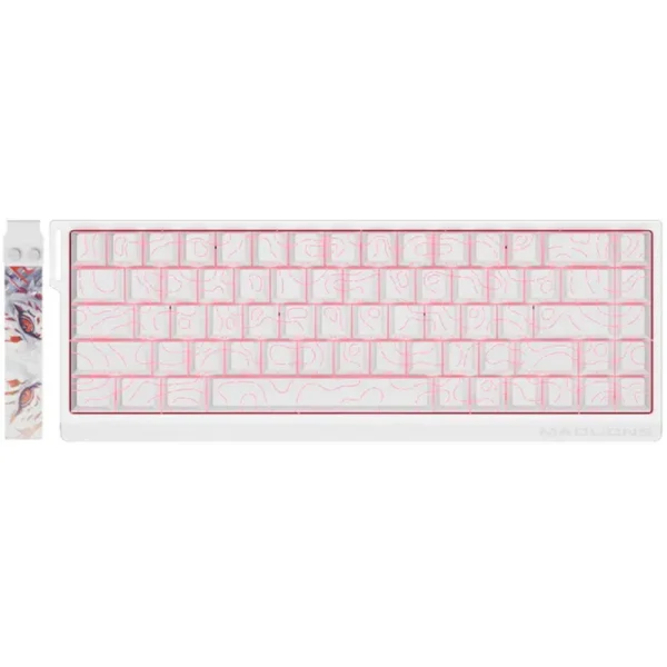 FGG MADLIONS MAD68 HE 8K Magnetic Switches Mechanical Keyboard, Hall Effect, Rapid Trigger, Wired, ABS Case, Hot-Swappable, Aluminum Plate, 8000Hz, 0.125ms Latency, Custom 65% Layout, Web Driver, Windows/macOS/Linux, Magneto Gaming Switch - Flagship White Side Print