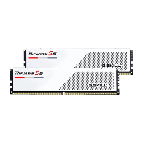 G.Skill Ripjaws S5 64GB (2x32GB) DDR5-6000MHz CL30 1.35V Desktop Memory - White (F5-6000J3036D32GA2-RS5W)
