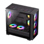 GameMax Defender TG Micro-ATX Gaming PC Case - 4 ARGB Fans Pre-installed - Image 8