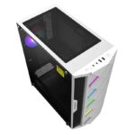 GameMax Diamond COC ARGB Mid-Tower PC Gaming Case, ATX, 3 Pin AURA Male & Female Connectors, Built In ARGB LED Strip, 1 x 120mm ARGB Fan Included, Water-Cooling Ready - White - Image 5