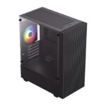 Gamemax Edge Black USB3.0 Tempered Glass Micro ATX Gaming Computer Case w/Tempered Glass Panel and 1 x RGB LED Fan x Rear (Pre-Installed) - Image 3