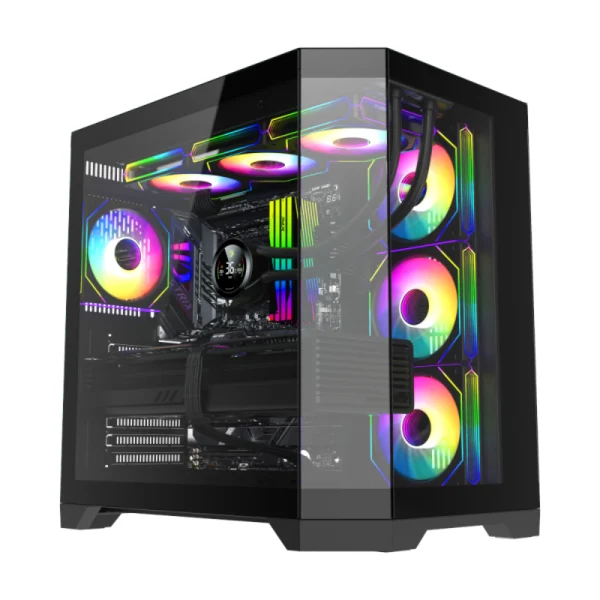 GameMax HYPE-A BK Full Viewed Designed Mid Tower ATX PC Gamig Case - Black