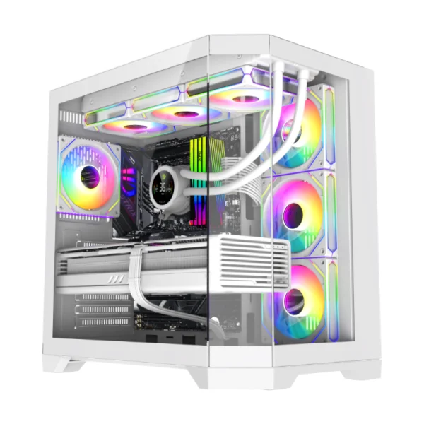 GameMax HYPE-A WH Full viewed Designed Mid Tower ATX PC Gamig Case - White