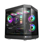 GameMax HYPE Premium Mid-Tower ATX PC case - Black - 3 ARGB Fans Pre-Installed