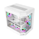 GameMax HYPE Premium Mid-Tower ATX PC Case - White - 3 ARGB Fans Pre-Installed - Image 4