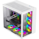 GameMax Infinity HW Mid-Tower ATX PC Gaming Case, Tempered Glass Side Panel - White - Image 4
