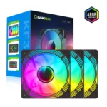 GAMEMAX KF300 BK, 120mm Black Frame ARGB Fan 3-in-1 Kit, Includes Premium V4.0 ARGB HUB with Wireless Remote Controller - Image 8