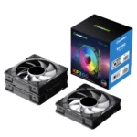 GAMEMAX KF300 BK, 120mm Black Frame ARGB Fan 3-in-1 Kit, Includes Premium V4.0 ARGB HUB with Wireless Remote Controller - Image 3