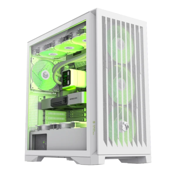GameMax LEADER 2 HW Mid Tower Gaming Case - White
