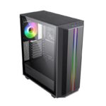 Gamemax Precision E-ATX Gaming Case T-Shape Targeted Air Duct Active Cooling System With Dual ARGB Strip - Black - Image 5